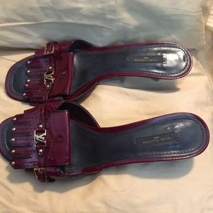 LV Louis Vuitton Burgundy Wine Mule
